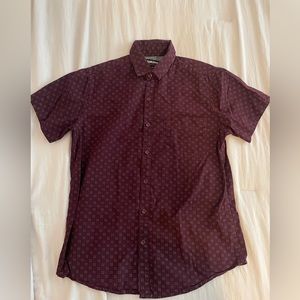 Men’s Red Short Sleeve Button-Down Shirt